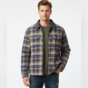 Eddie Bauer Mens Faux Shearling Lined Shirt Jacket Size M